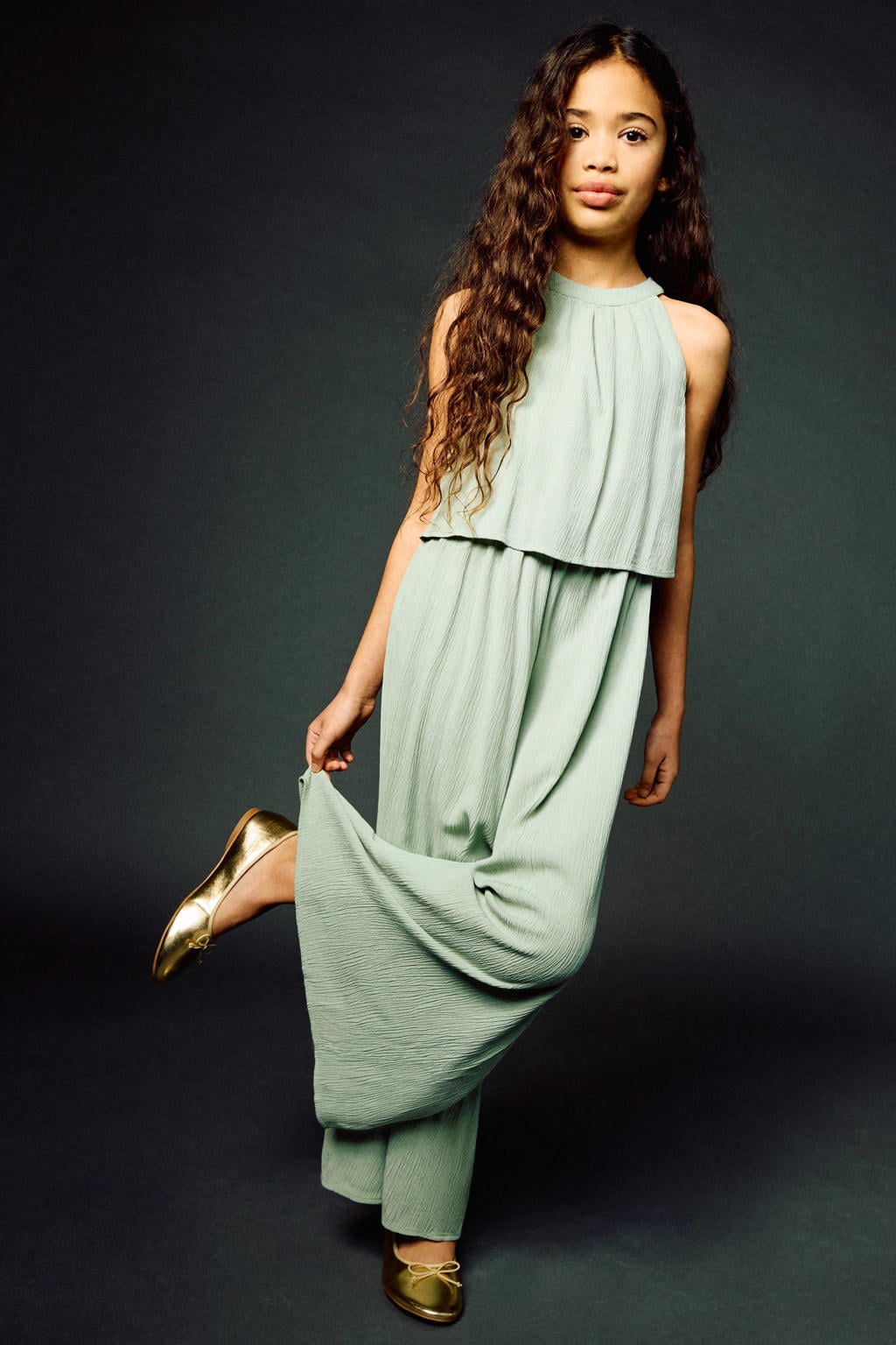 Mango Kids jumpsuit groen