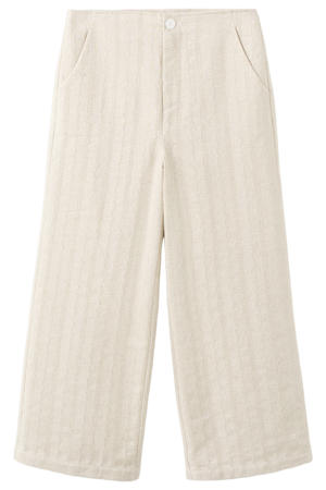 wide leg casual broek beige