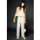 Mango Kids gestreepte casual broek ecru