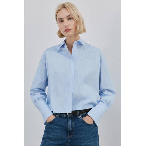 Mango blouse lichtblauw afbeelding