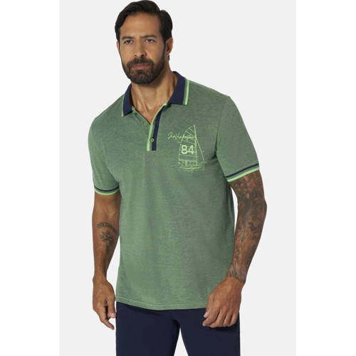 Jan Vanderstorm oversized polo Plus Size HERFINN lichtgroen afbeelding