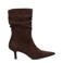 POSH by Poelman Ellie halfhoge laarzen met afzak effect donkerbruin