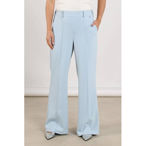 NUKUS wide leg high waist broek lichtblauw afbeelding