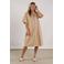 NUKUS gebloemde midi jurk camel