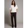 Pink Noir straight high waist broek donkerbruin