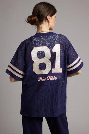 T-shirt met backprint donkerblauw