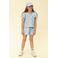 LOOXS little T-shirt met hartjes light blue denim