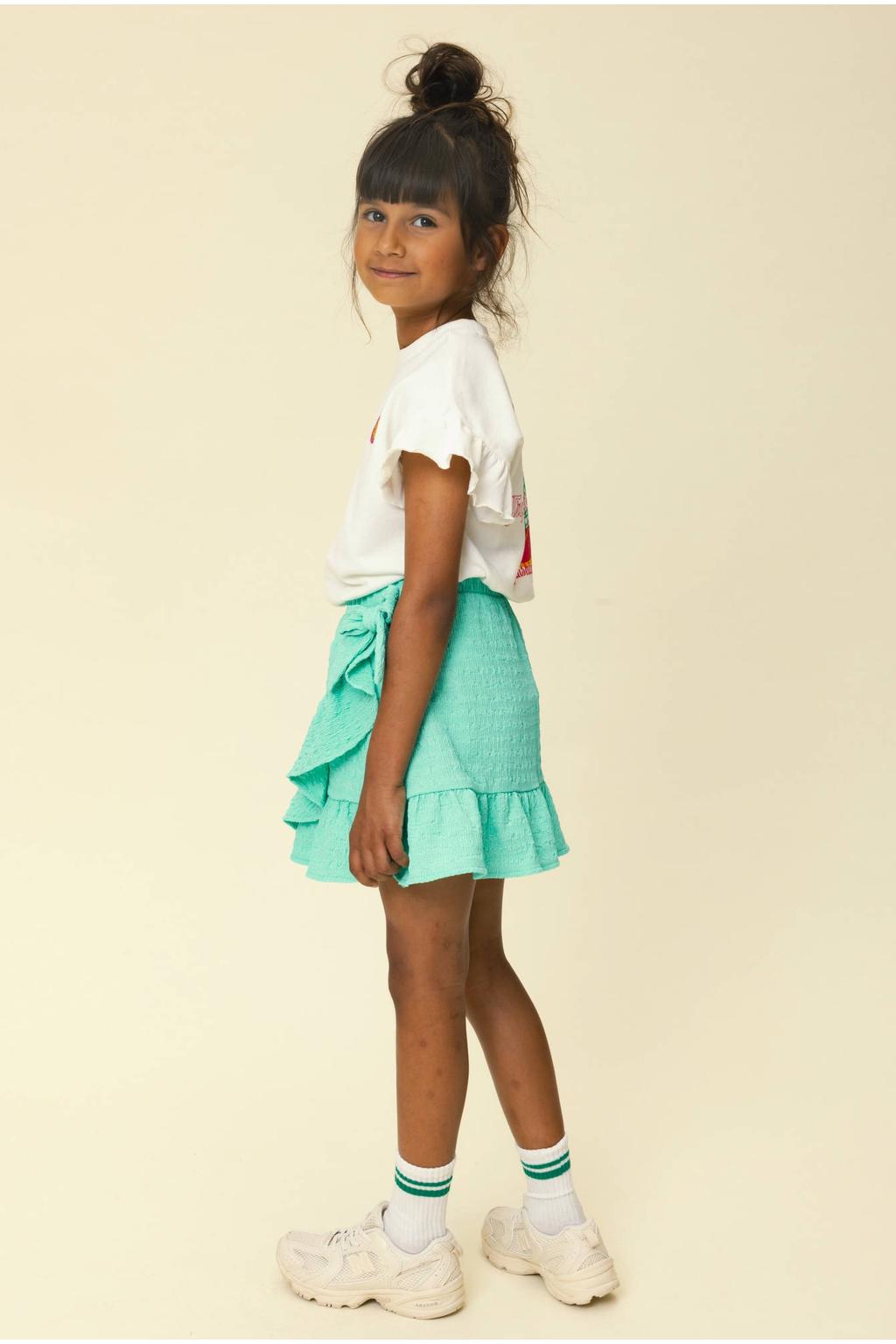 Groene meisjes LOOXS little korte rok gemaakt van polyester en met elastische tailleband