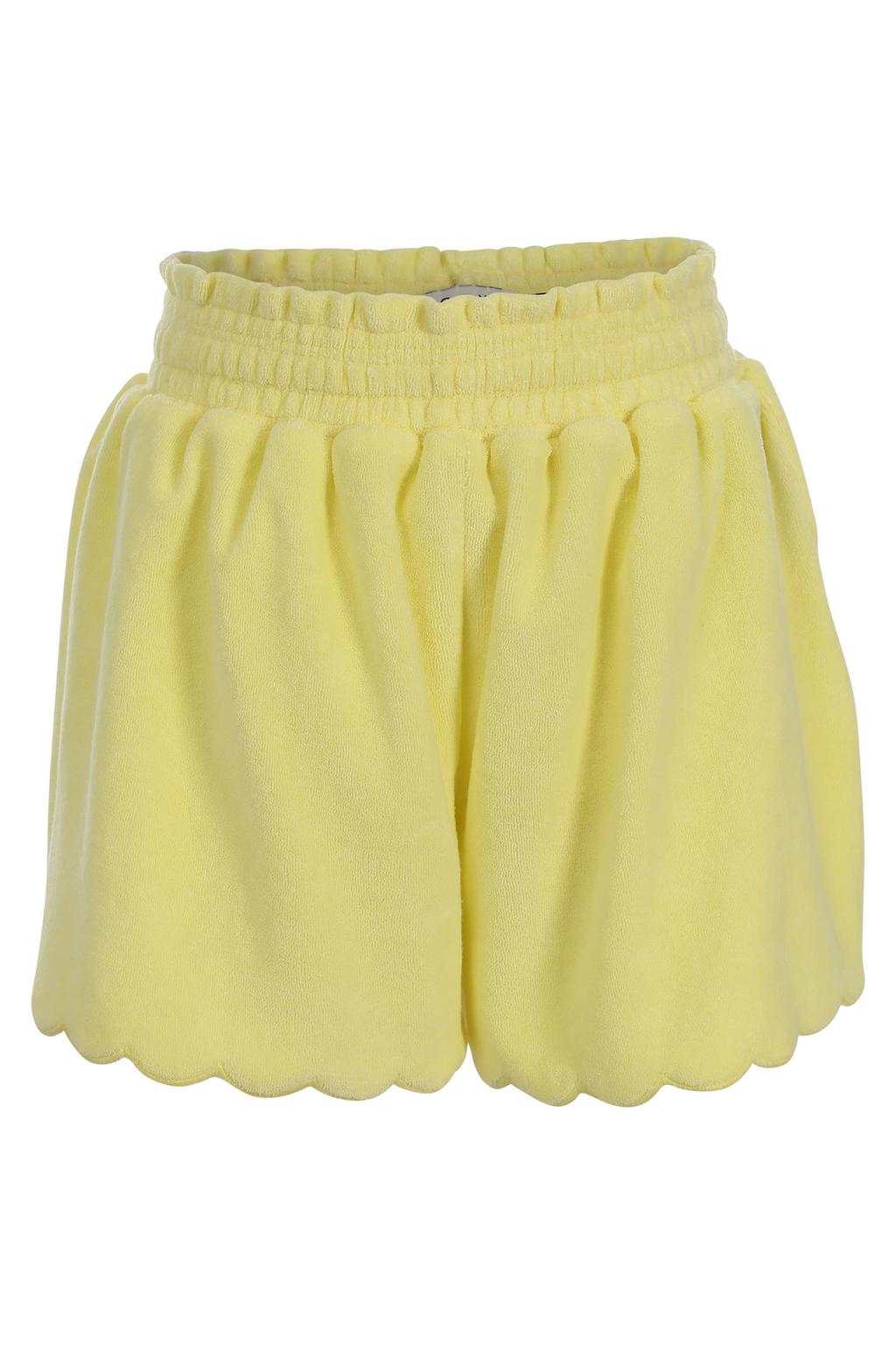 Gele meisjes LOOXS little regular waist sweatshort van badstof met elastische tailleband en effen
