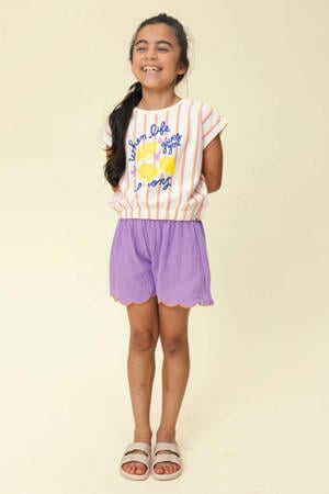 gestreept T-shirt roze