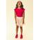 LOOXS little T-shirt rood rib gebreid