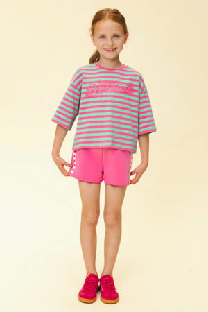 gestreepte T-shirt roze