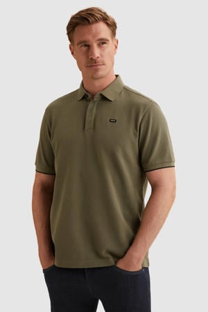 regular polo met textuur groen
