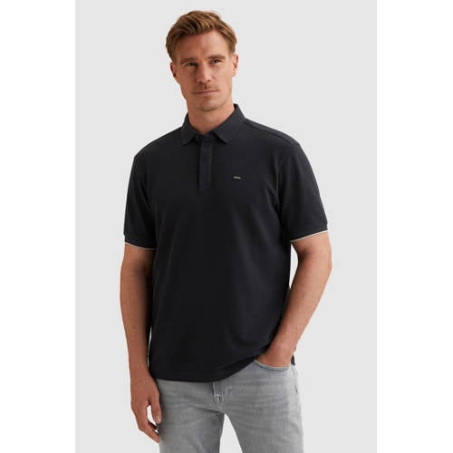 Vanguard regular polo met textuur donkerblauw afbeelding