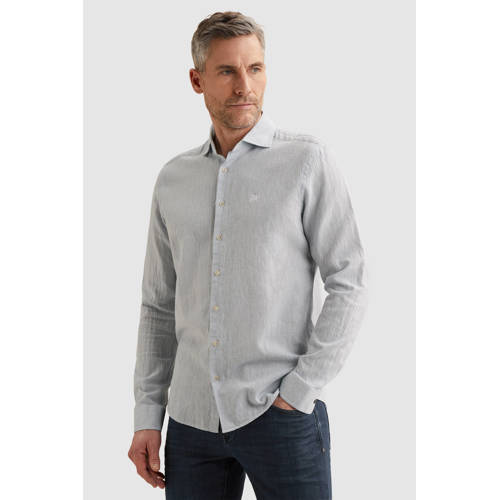 Vanguard regular casual overhemd met linnen lichtblauw afbeelding