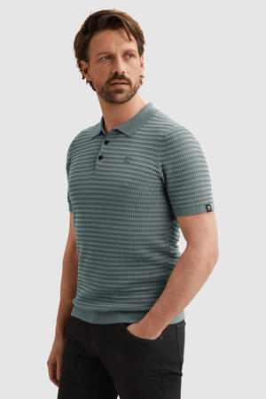 regular polo gebreid blauw