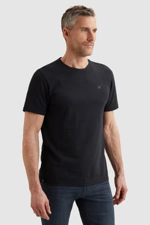 regular T-shirt fijn gebreid donkerblauw