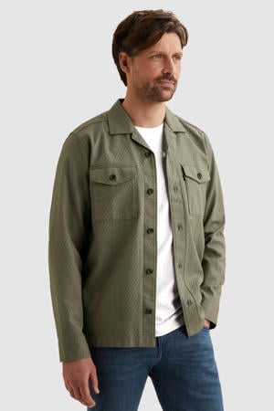 overshirt met textuur groen