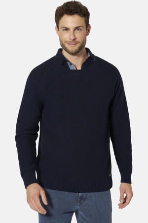 katoenen regular fit gebreide trui Plus Size - donkerblauw