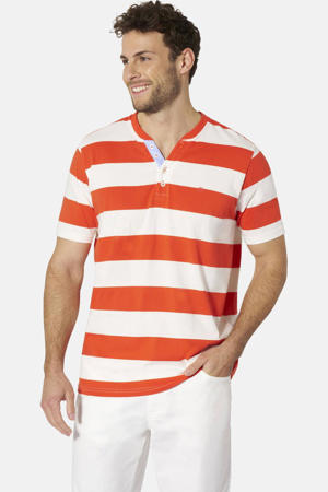 MALDOR regular fit gestreept T-shirt Plus Size - rood