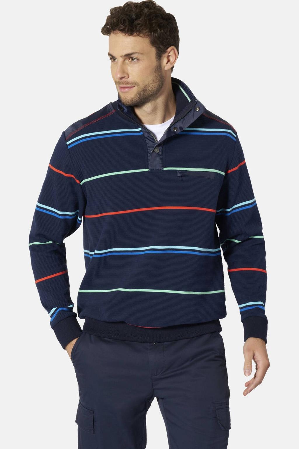 Babista LOGIO regular fit gestreepte trui Plus Size - donkerblauw