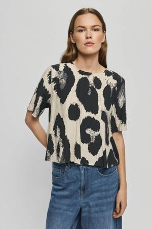 top met panterprint ecru