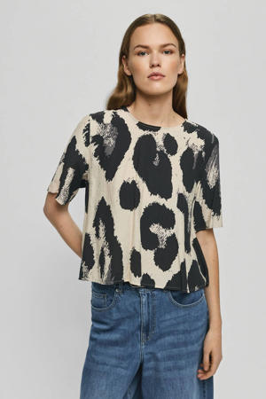 top met panterprint ecru