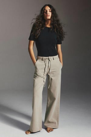 wide leg jeans zand