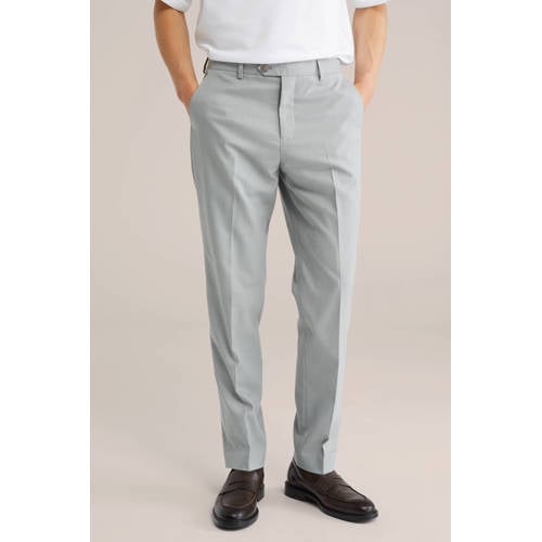 WE Fashion slim pantalon lichtgroen afbeelding