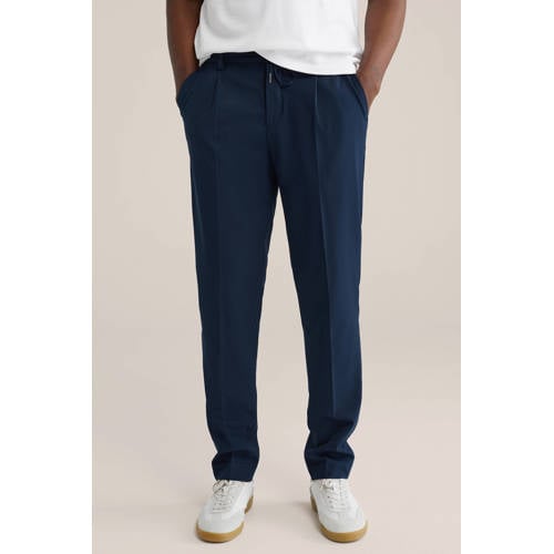 WE Fashion slim pantalon donkerblauw afbeelding