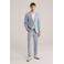 WE Fashion slim pantalon grijsblauw