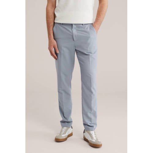 WE Fashion slim pantalon grijsblauw afbeelding