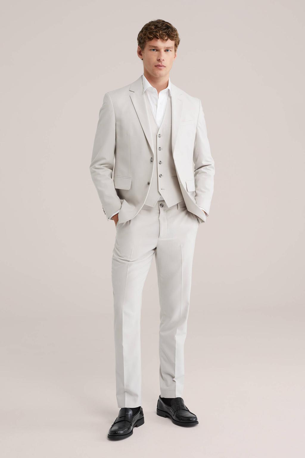 WE Fashion slim pantalon beige