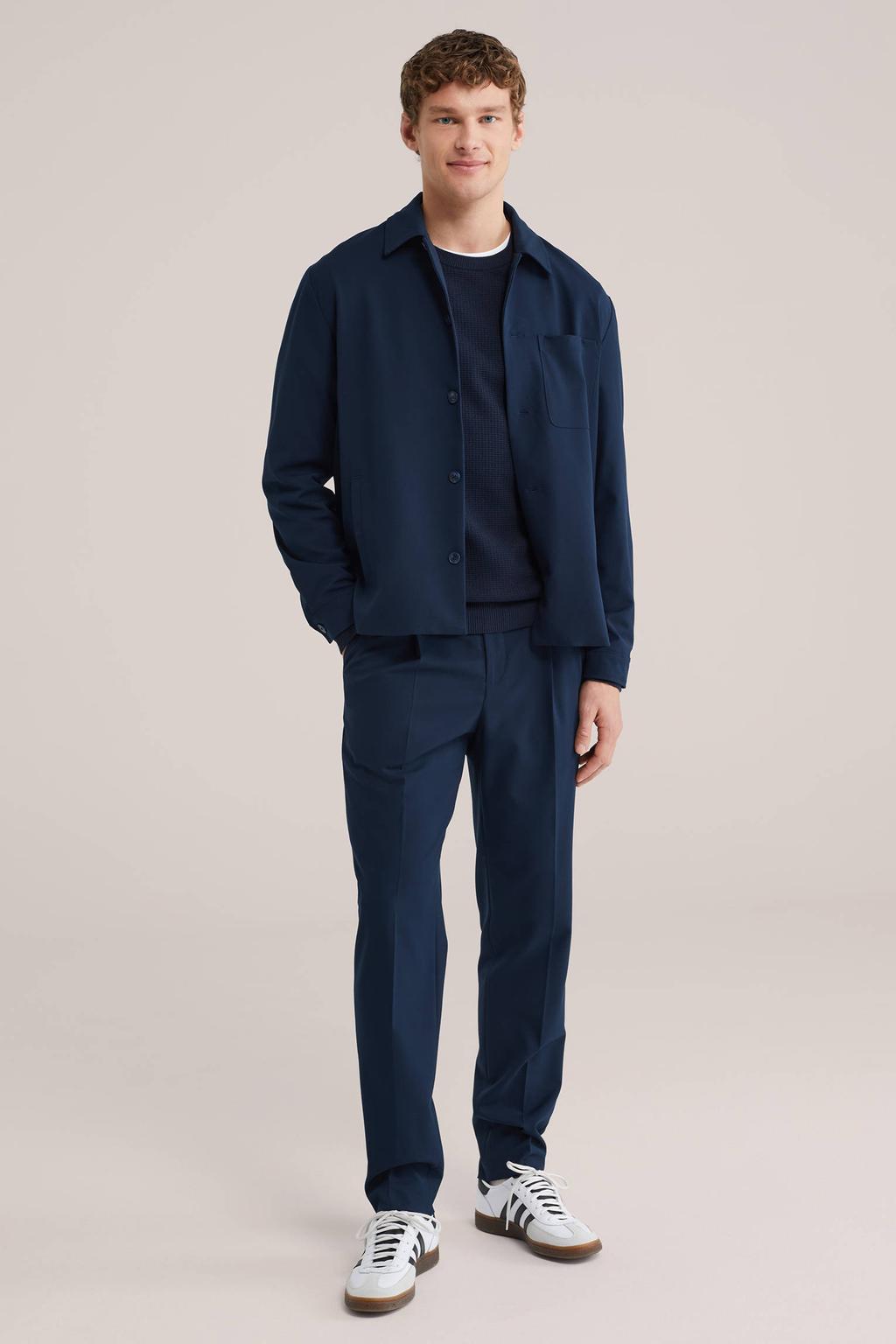 WE Fashion overshirt donkerblauw