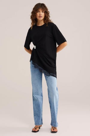 straight leg jeans light blue denim