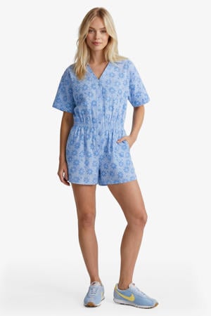 gebloemde playsuit blauw