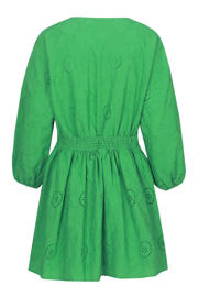 thumbnail: FLURESK korte jurk broderie groen