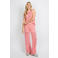 FLURESK straight high waist gestreepte broek gebreid roze