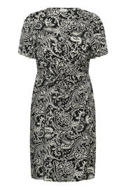 thumbnail: Kaffe Curve wikkel-/overslagjurk met paisley print zwart