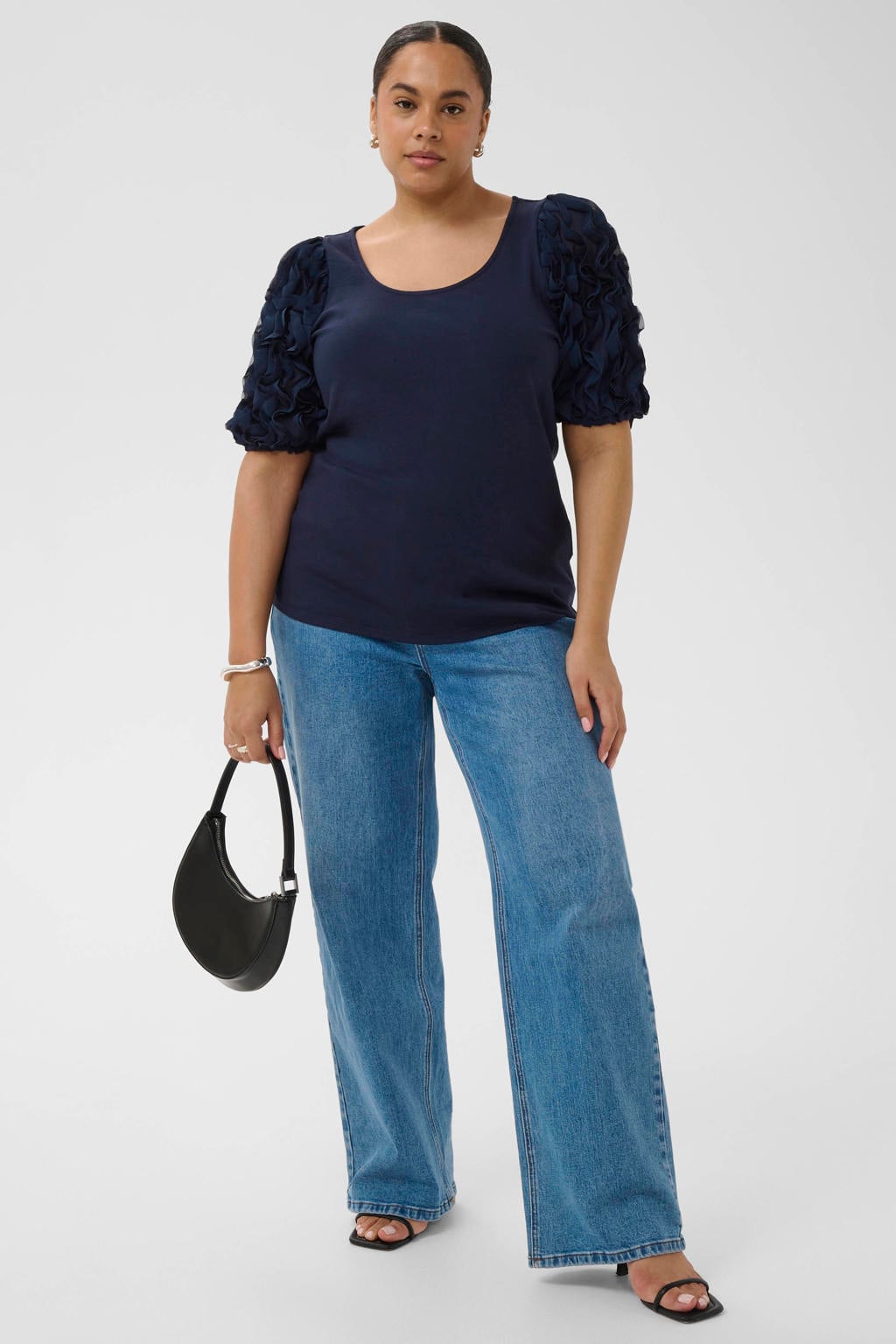 Kaffe Curve top donkerblauw