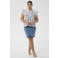 Kaffe Curve gebloemde top broderie blauw