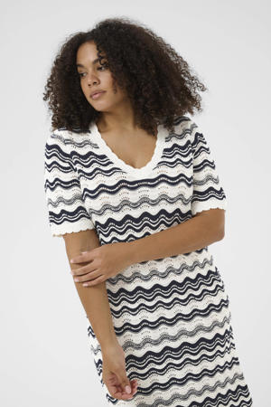 gestreepte zomerjurk donkerblauw
