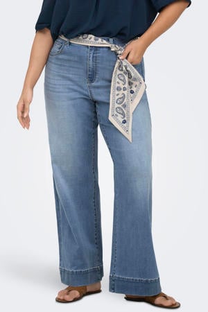 Carwilly Wide Leg Hw Scarf Dnm high waist wide leg jeans medium blue denim
