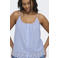 ONLY CARMAKOMA gestreepte top broderie lichtblauw