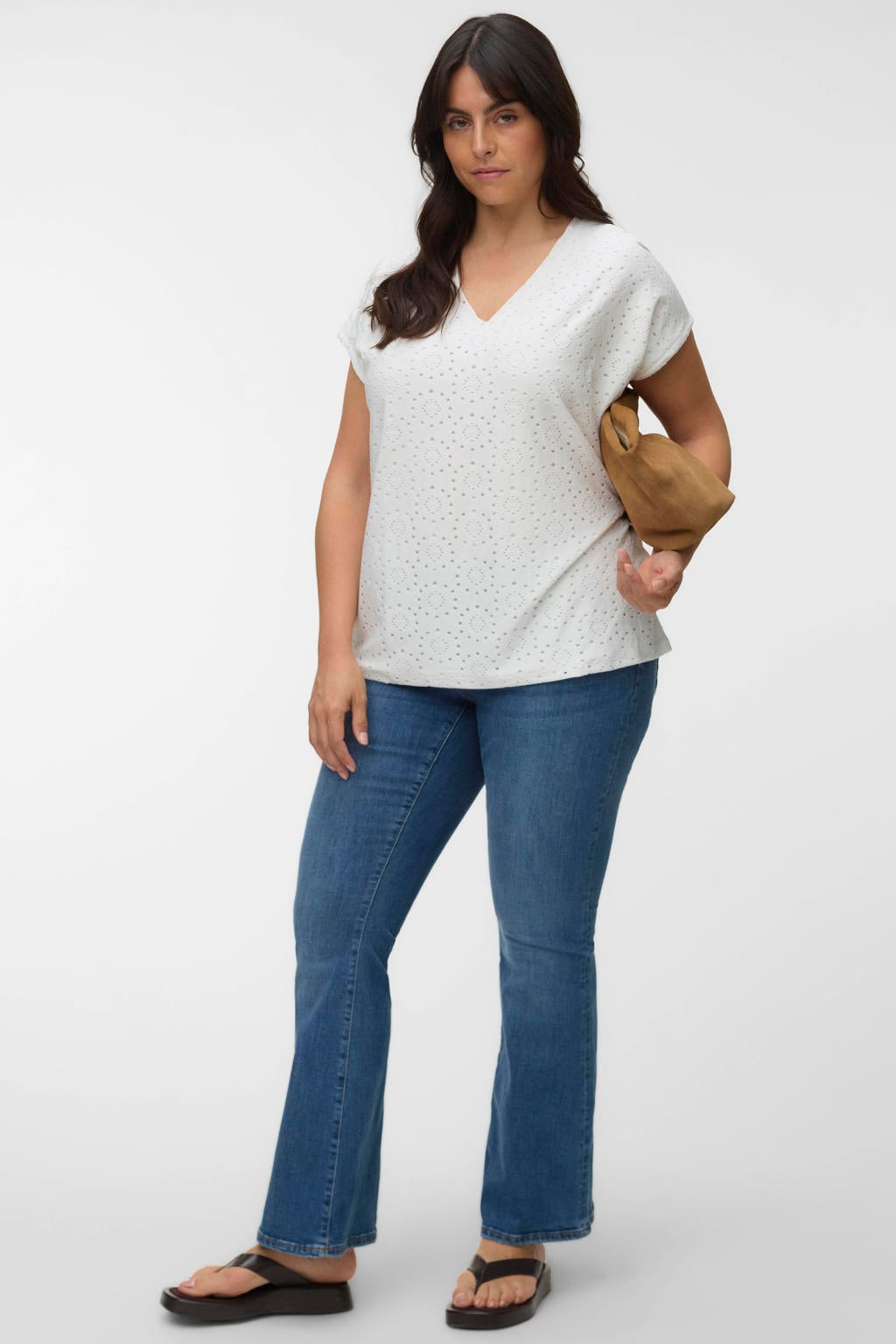 VERO MODA CURVE top broderie ecru