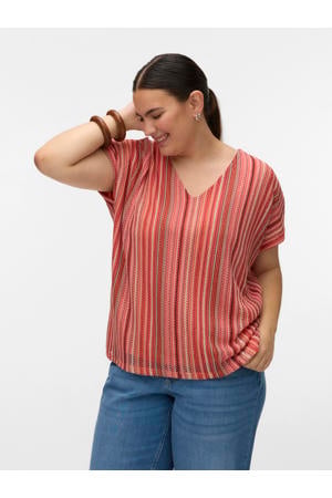 gestreepte top rood
