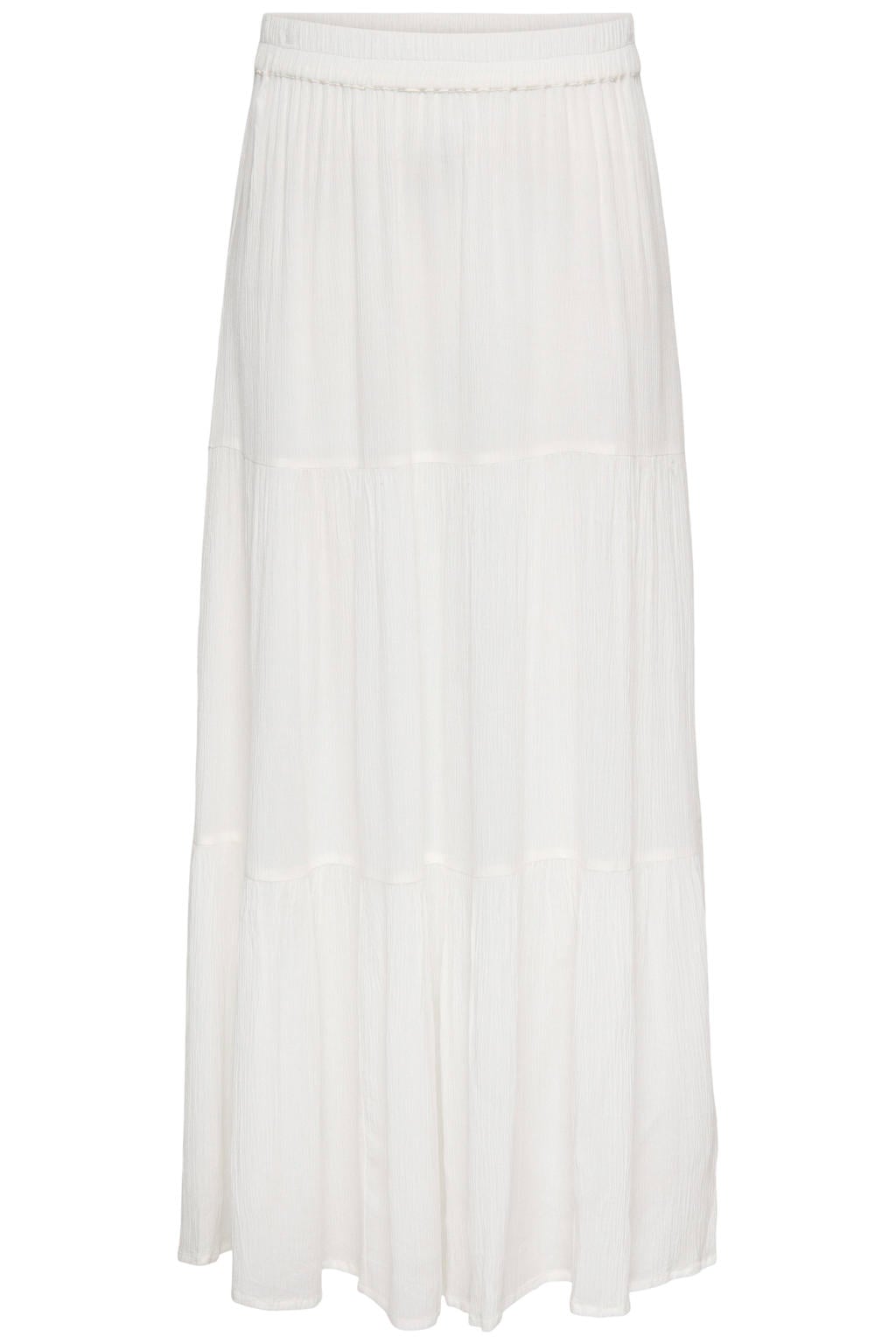 Witte dames ONLY CARMAKOMA maxi rok gemaakt van textileen en met elastische tailleband