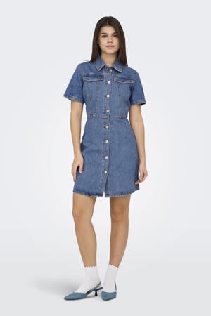 spijkerjurk gebreid medium blue denim