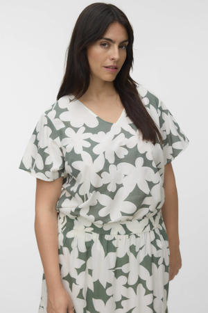 gebloemde top groen