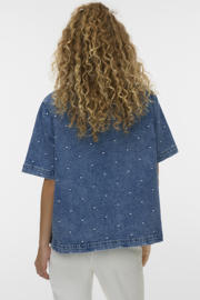 thumbnail: VERO MODA CURVE blouse met hartjes medium blue denim